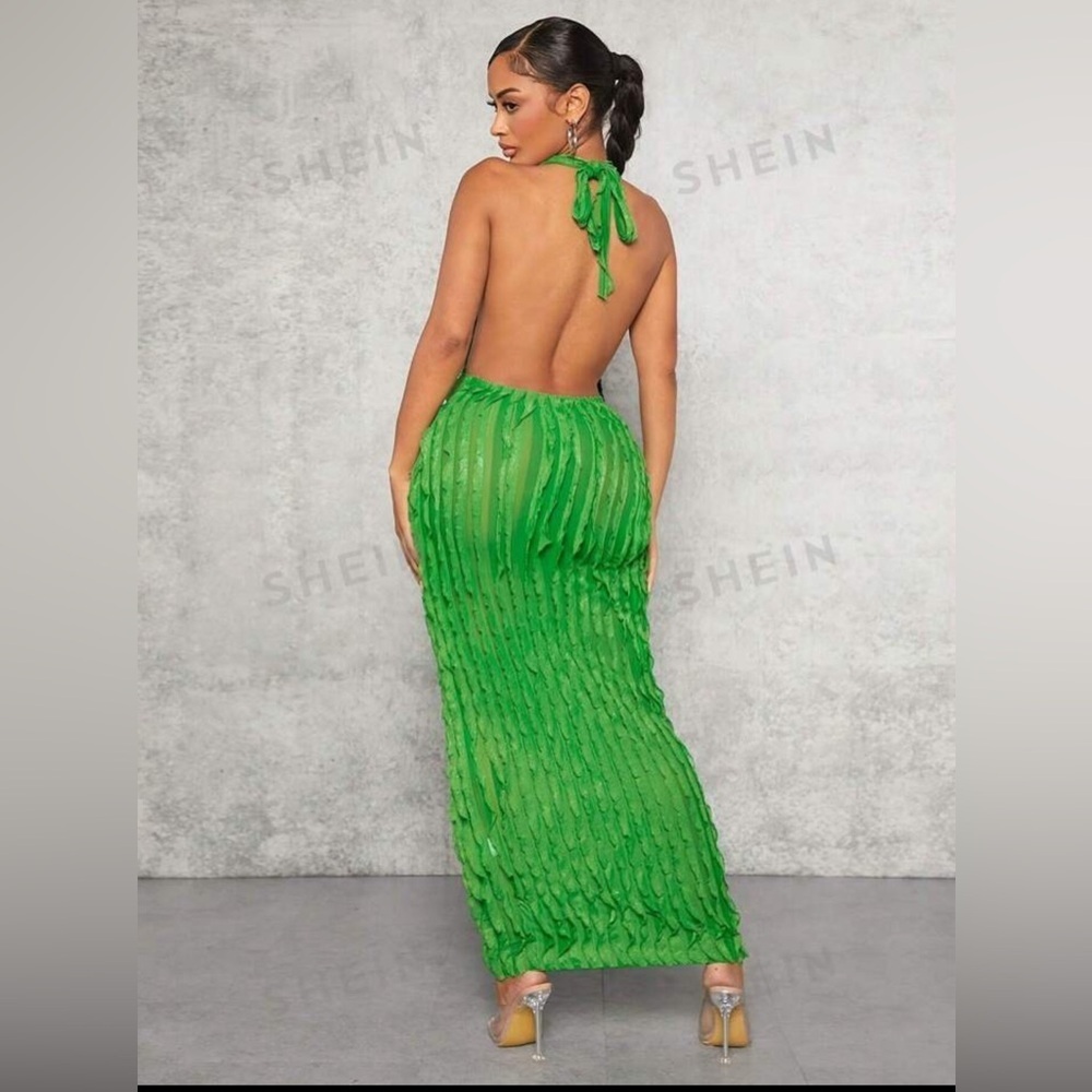 SHEIN SXY Cut Out Tie Backless Halter Dress Size M - Picture 4 of 4